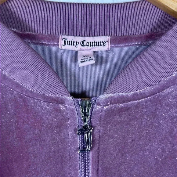 Juicy Contour Velvet Zip-Up Jacket in Mauve XS - Picture 3 of 4